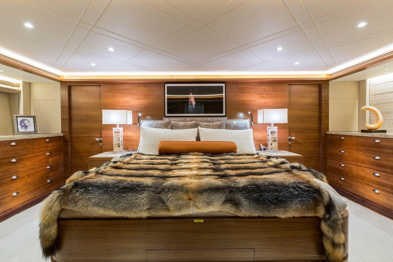 a bed in a room aboard E100 (NEW SPEC BOAT)  Yacht for Sale