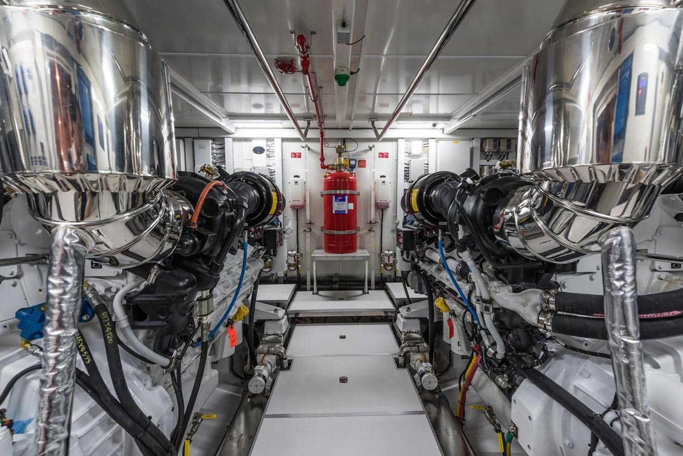 a room with pipes and tubes aboard E100 (NEW SPEC BOAT)  Yacht for Sale