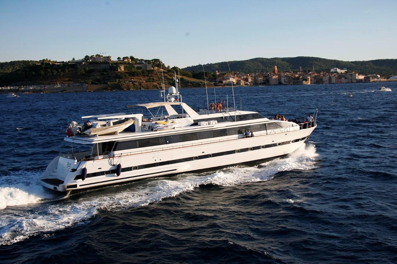 a boat on the water aboard QUEEN SOUTH Yacht for Charter