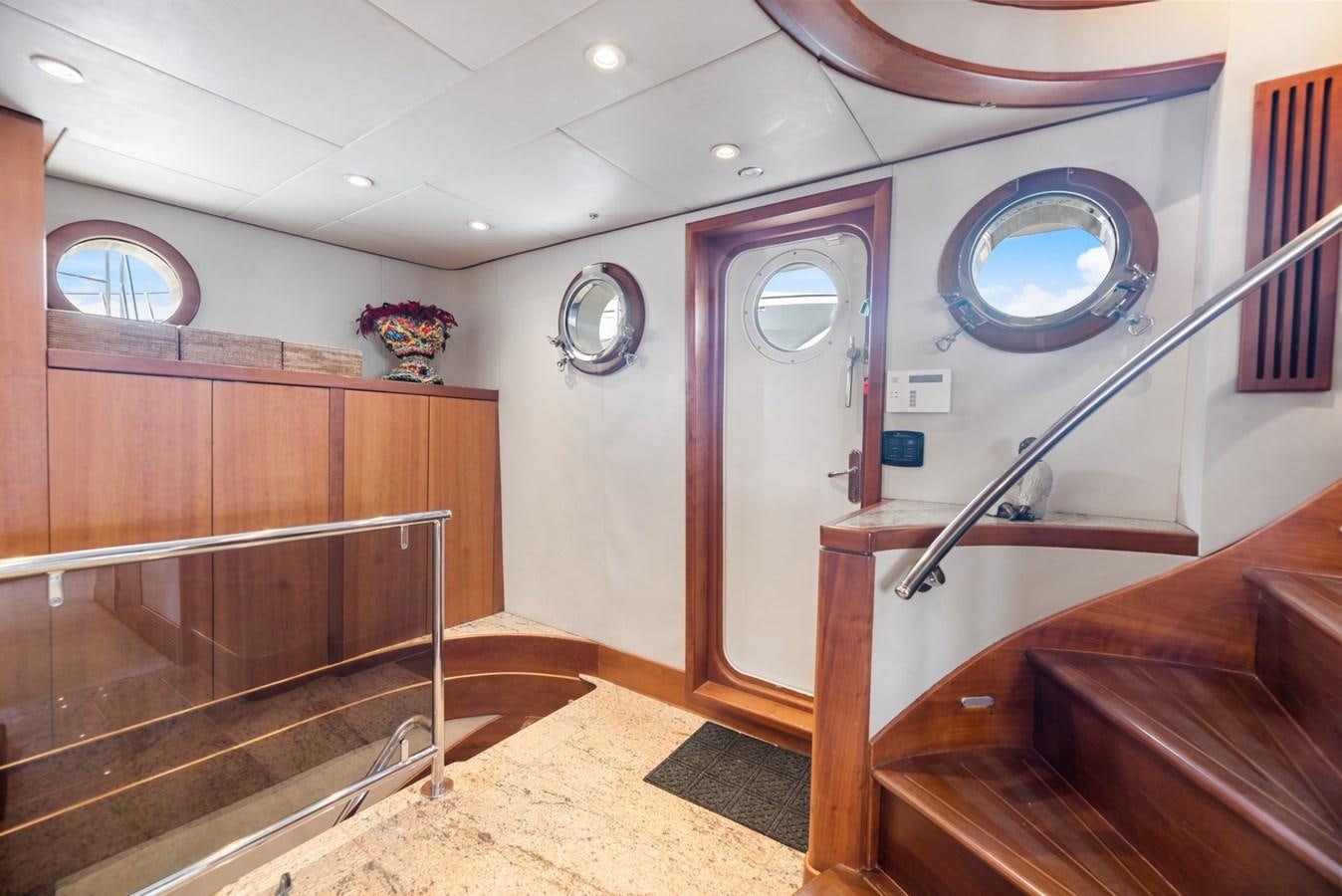 a bathroom with a large mirror aboard A.B. NORMAL Yacht for Sale