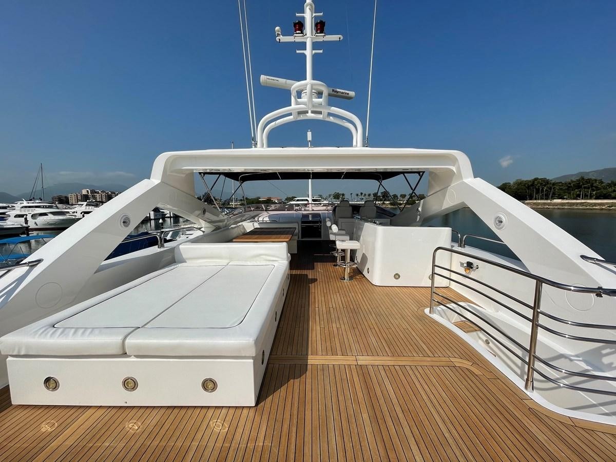 a boat on a deck aboard SUNSEEKER 30M Yacht for Sale
