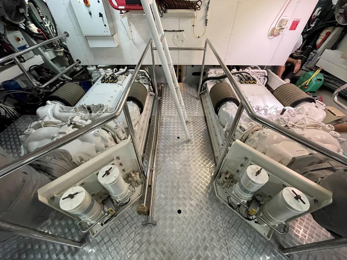 a large factory with large machines aboard SUNSEEKER 30M Yacht for Sale