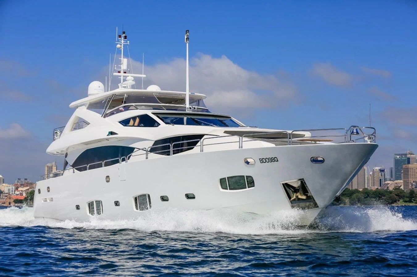 a white yacht on the water aboard COLETTE Yacht for Sale
