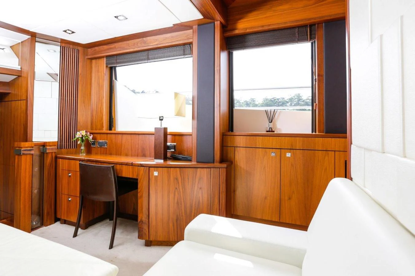 a room with a desk and a chair aboard COLETTE Yacht for Sale