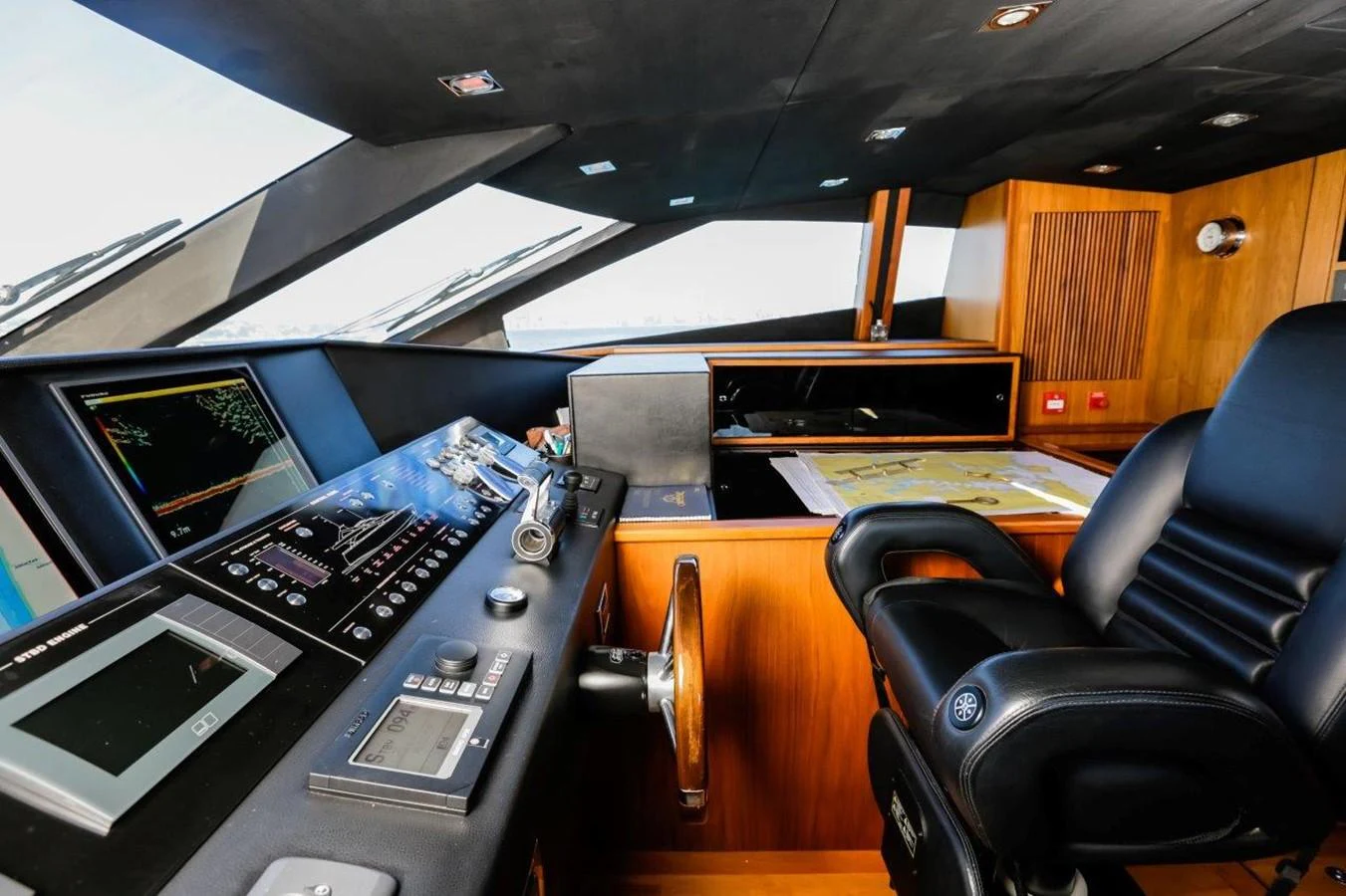 a room with a desk and computer aboard COLETTE Yacht for Sale