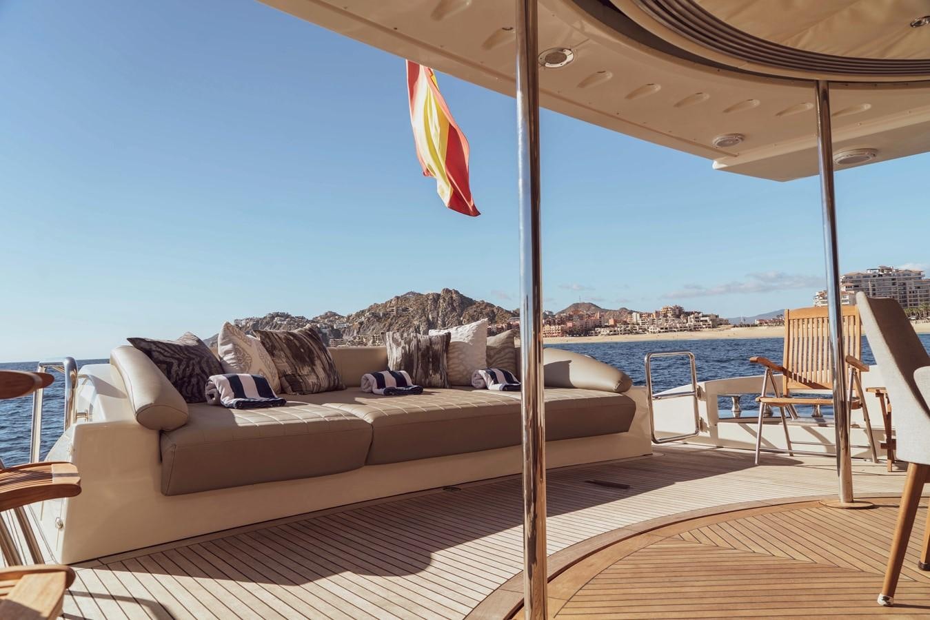 a large bed on a deck aboard GANESH A Yacht for Sale
