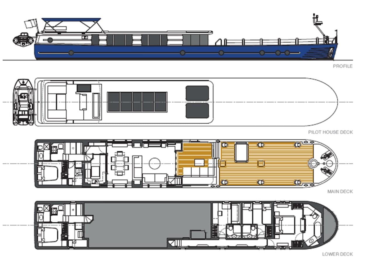 diagram, engineering drawing aboard BARGE SAVVY Yacht for Sale