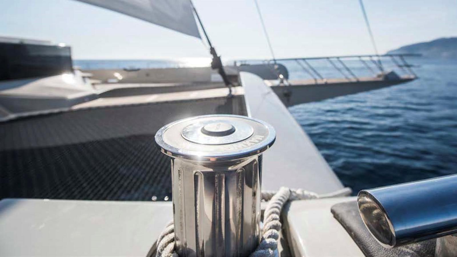 a boat with a metal railing aboard JAMADHAR Yacht for Sale