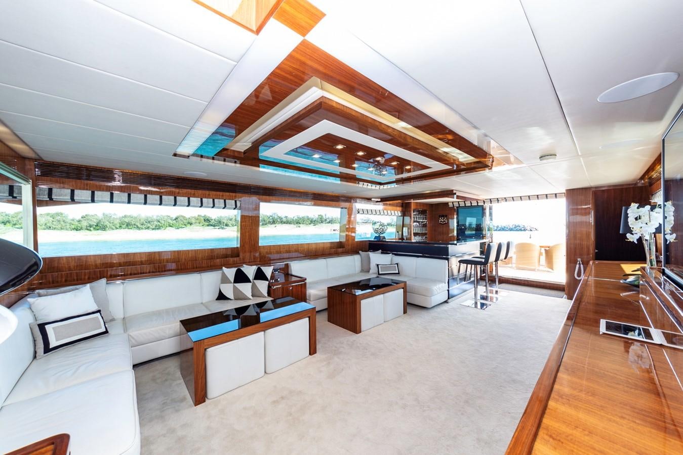 a large living room with a large open roof aboard SUMMER WIND Yacht for Sale