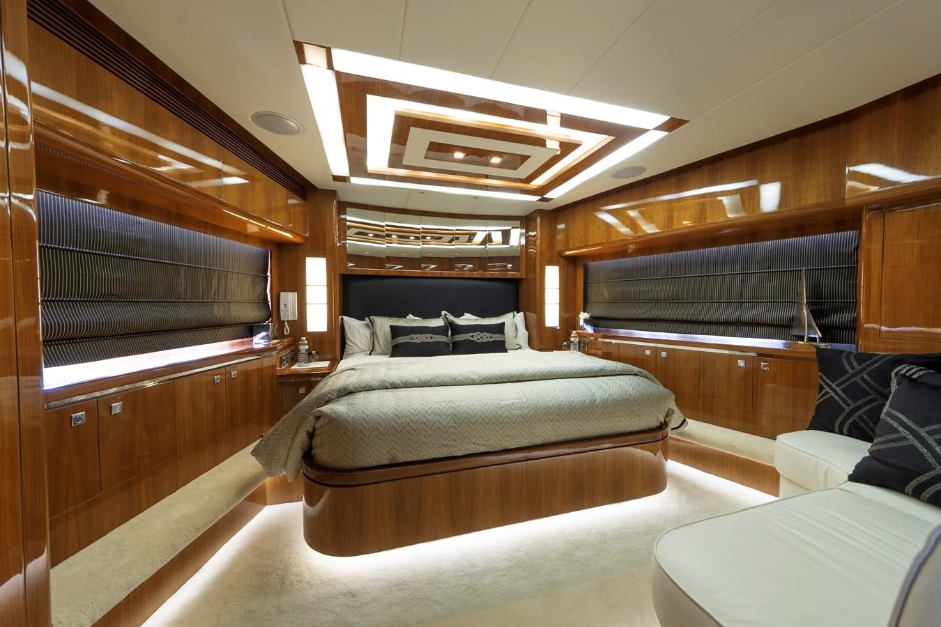 a large bed in a room aboard SUMMER WIND Yacht for Sale