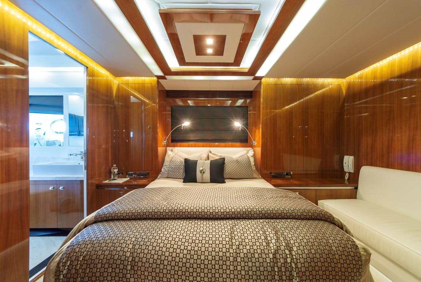 a bed in a room aboard SUMMER WIND Yacht for Sale