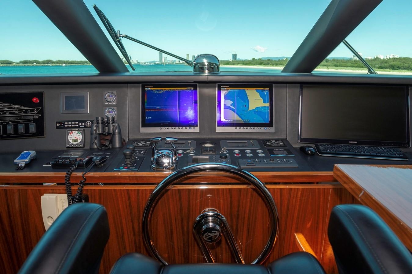inside of a vehicle with screens aboard SUMMER WIND Yacht for Sale