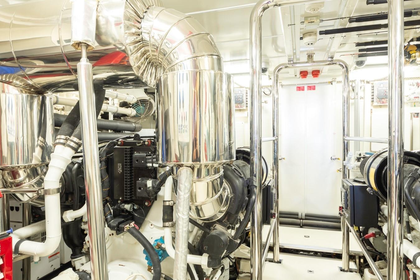 a room with several white pipes aboard SUMMER WIND Yacht for Sale