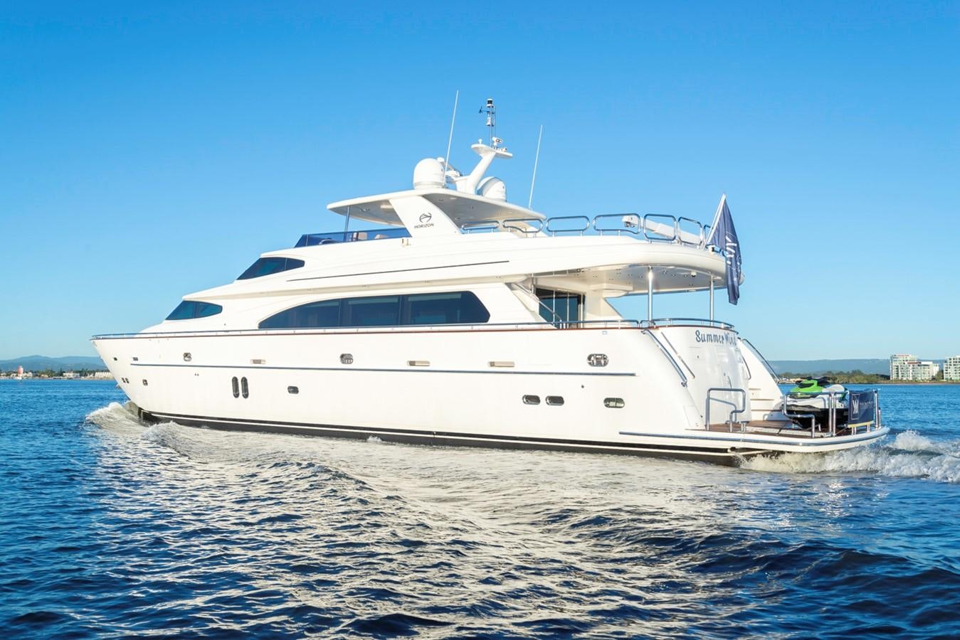 a white yacht on the water aboard SUMMER WIND Yacht for Sale