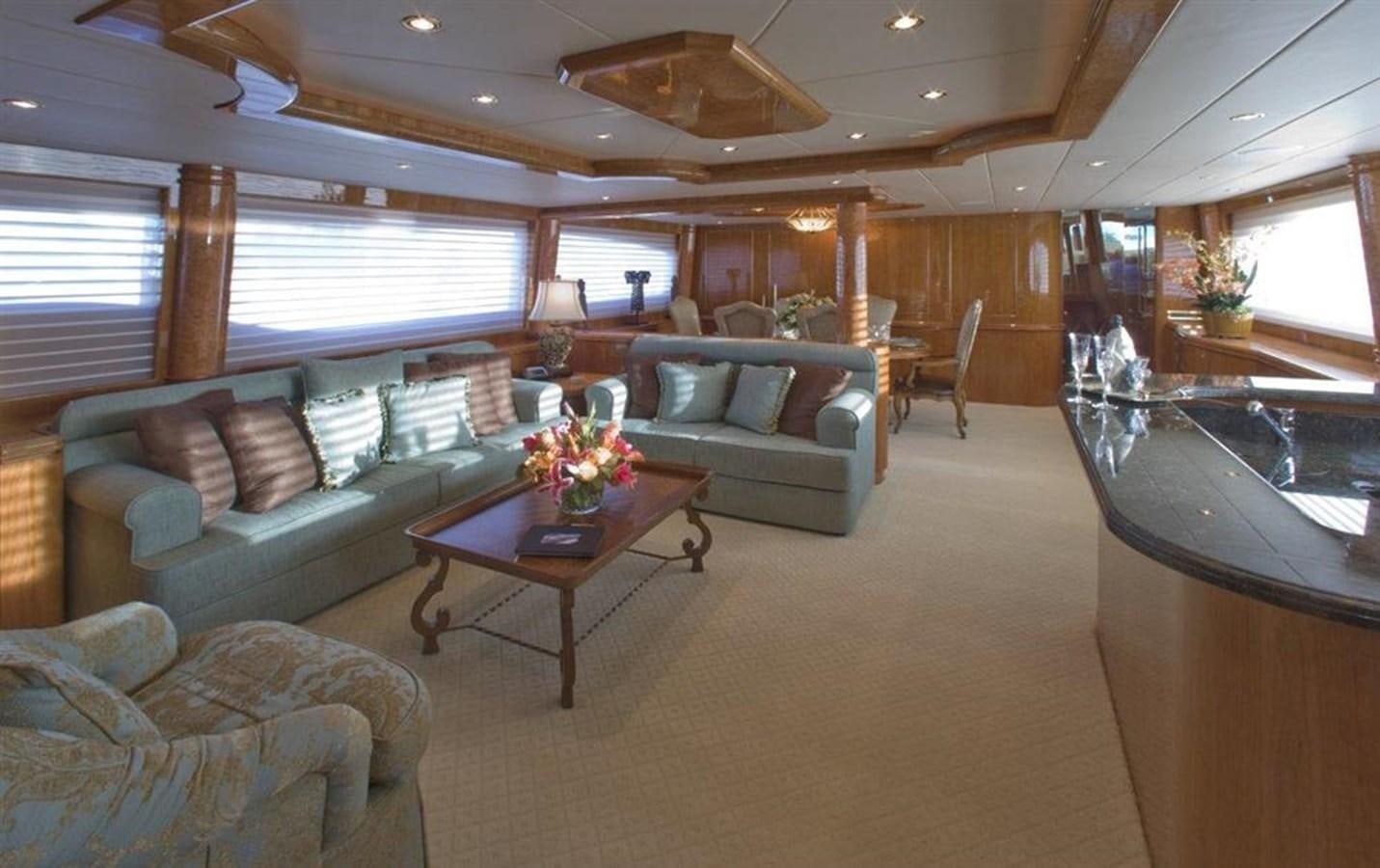 a living room with a large sofa aboard RP100 (NEW BOAT SPEC)  Yacht for Sale