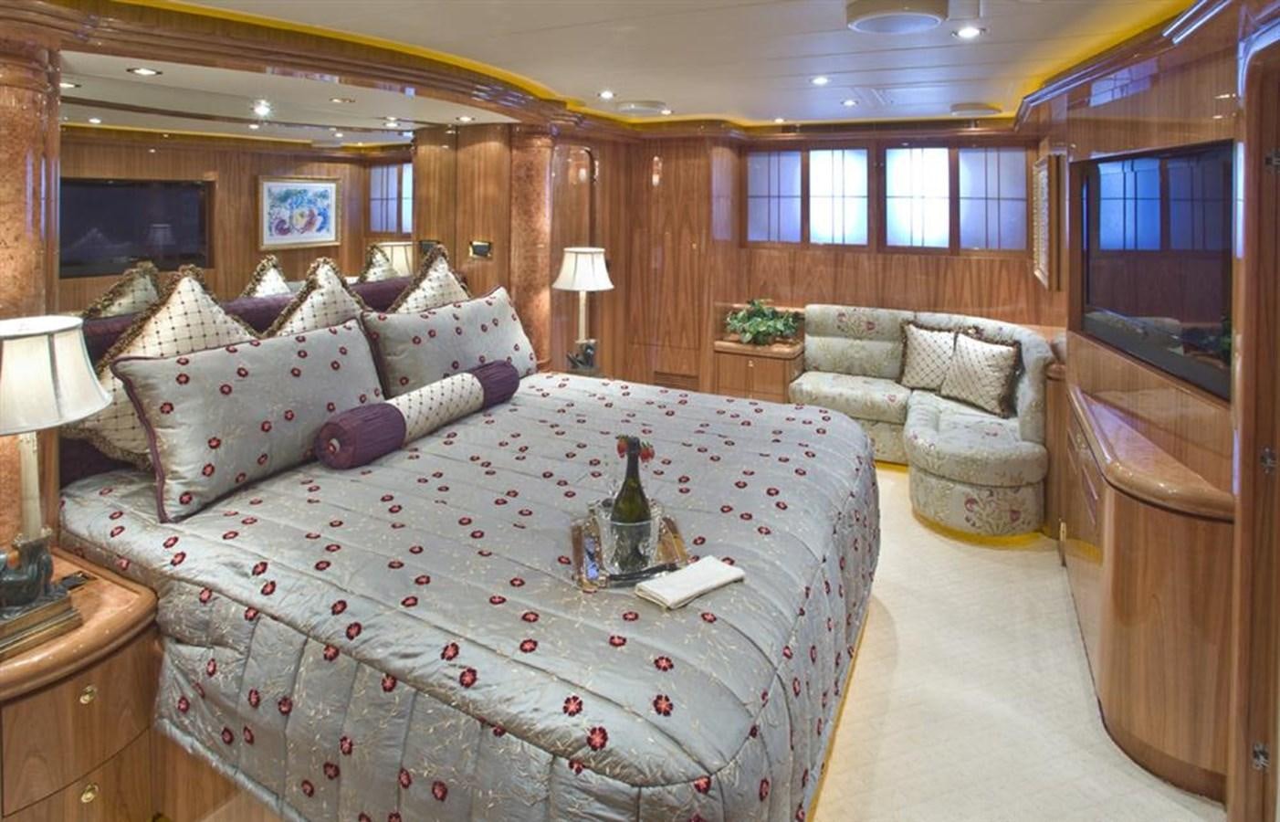 a large bed in a room aboard RP100 (NEW BOAT SPEC)  Yacht for Sale