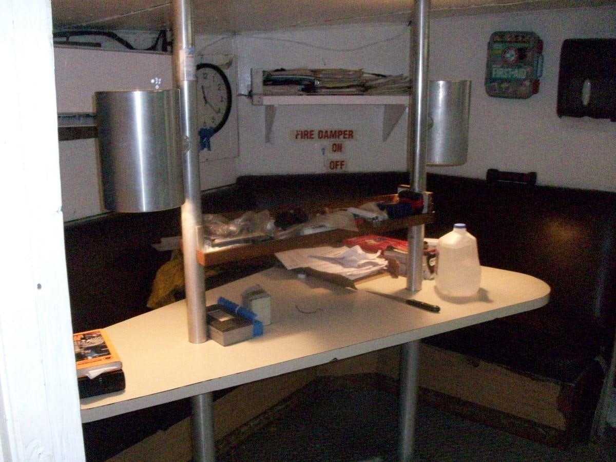 a table with tools on it aboard NO NAME HALF MOON CLIPPER Yacht for Sale