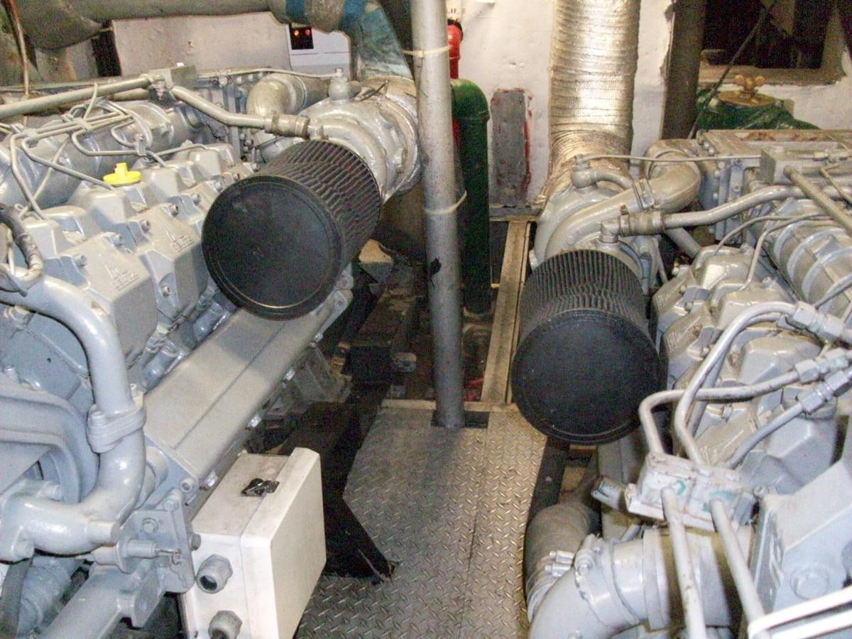 a car engine with many pipes aboard NO NAME HALF MOON CLIPPER Yacht for Sale
