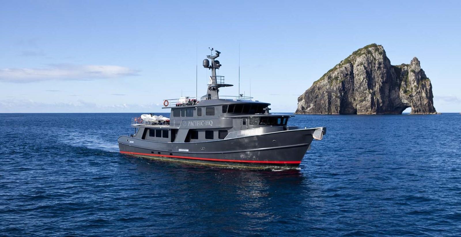 a boat in the water aboard PACIFIC HQ Yacht for Sale