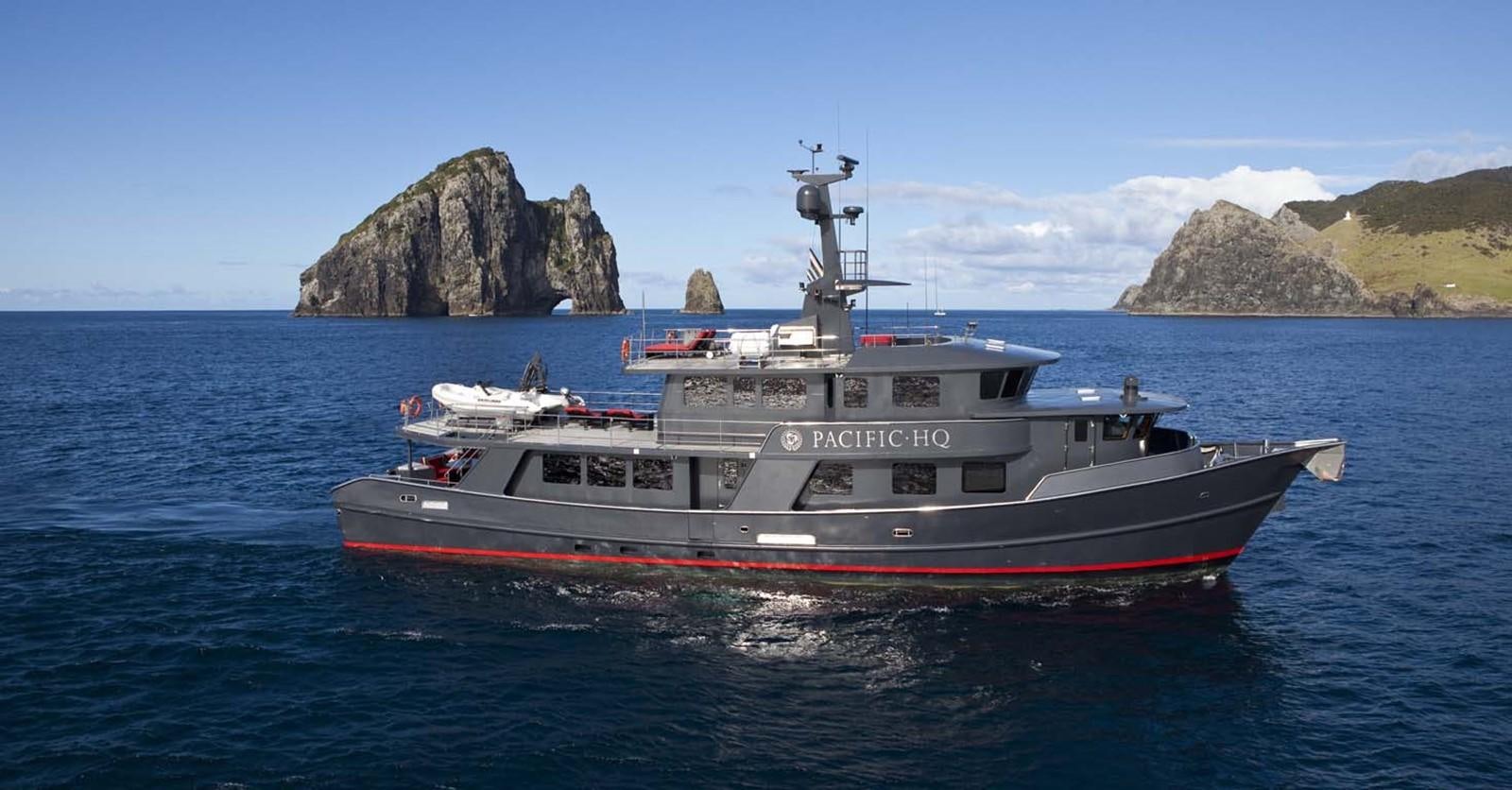 a boat in the water aboard PACIFIC HQ Yacht for Sale