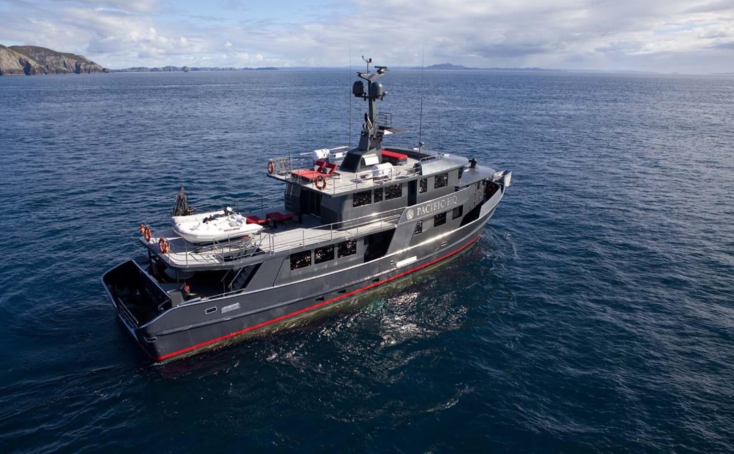 a boat in the water aboard PACIFIC HQ Yacht for Sale