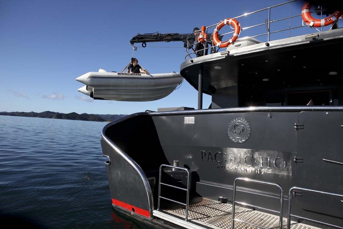 a boat on the water aboard PACIFIC HQ Yacht for Sale