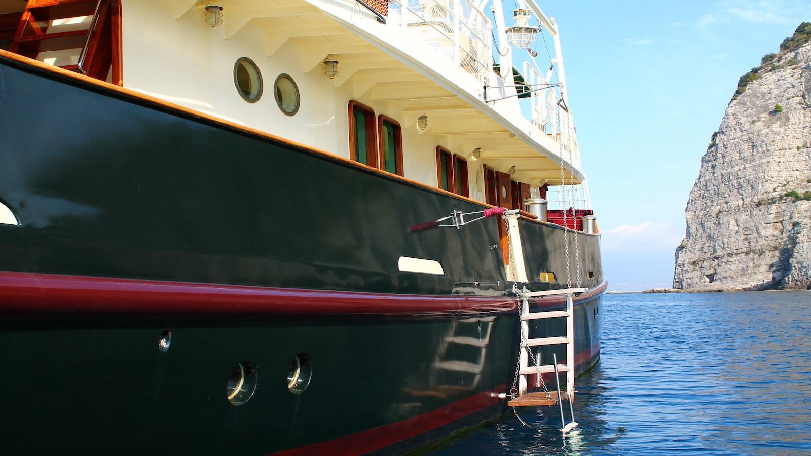 a boat in the water aboard DP MONITOR Yacht for Sale