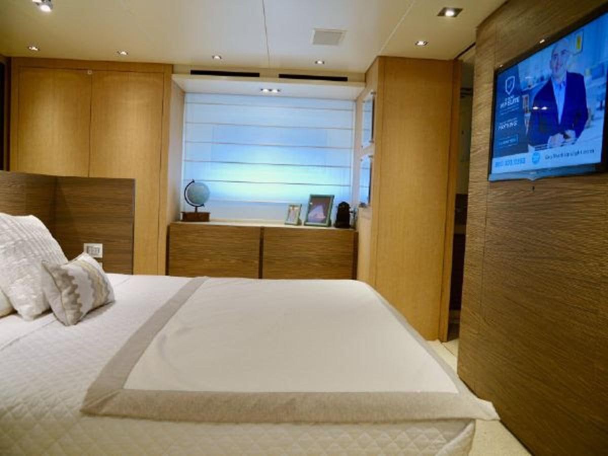 a bed in a room aboard ASTONISH Yacht for Sale