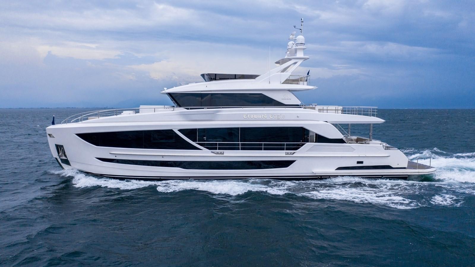 a white yacht in the ocean aboard FD92 (NEW BOAT SPEC)  Yacht for Sale