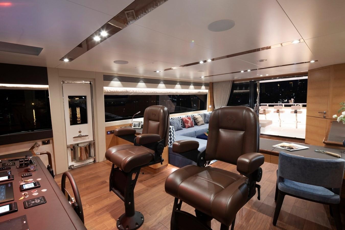 a living room with a large window aboard FD92 (NEW BOAT SPEC)  Yacht for Sale