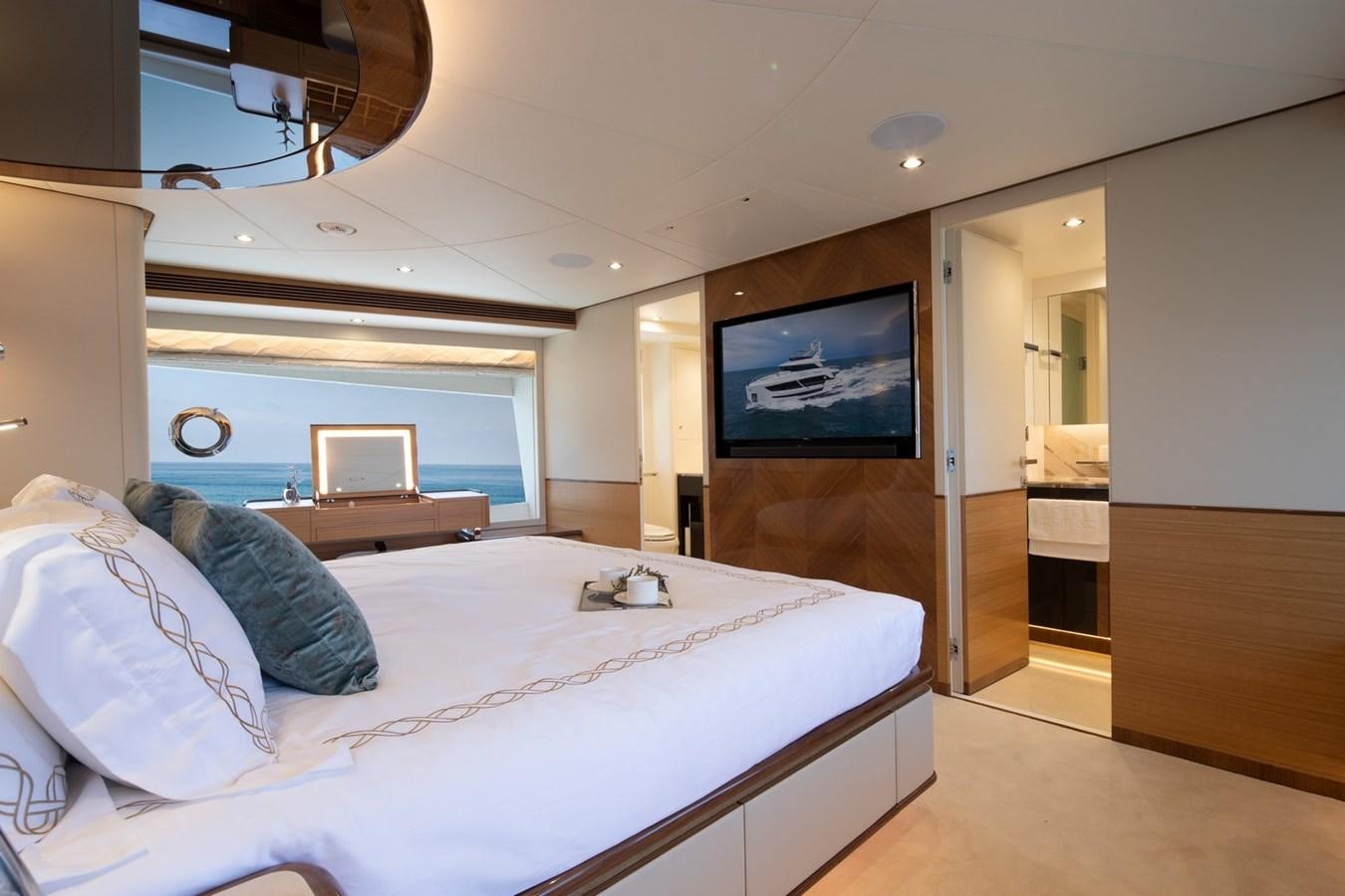 a bedroom with a large bed aboard FD92 (NEW BOAT SPEC)  Yacht for Sale
