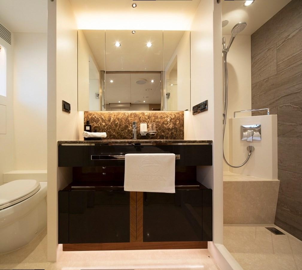 a bathroom with a large mirror aboard FD92 (NEW BOAT SPEC)  Yacht for Sale
