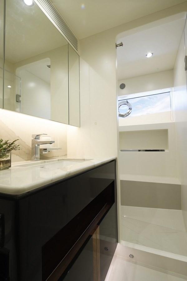 a bathroom with a large mirror aboard FD92 (NEW BOAT SPEC)  Yacht for Sale