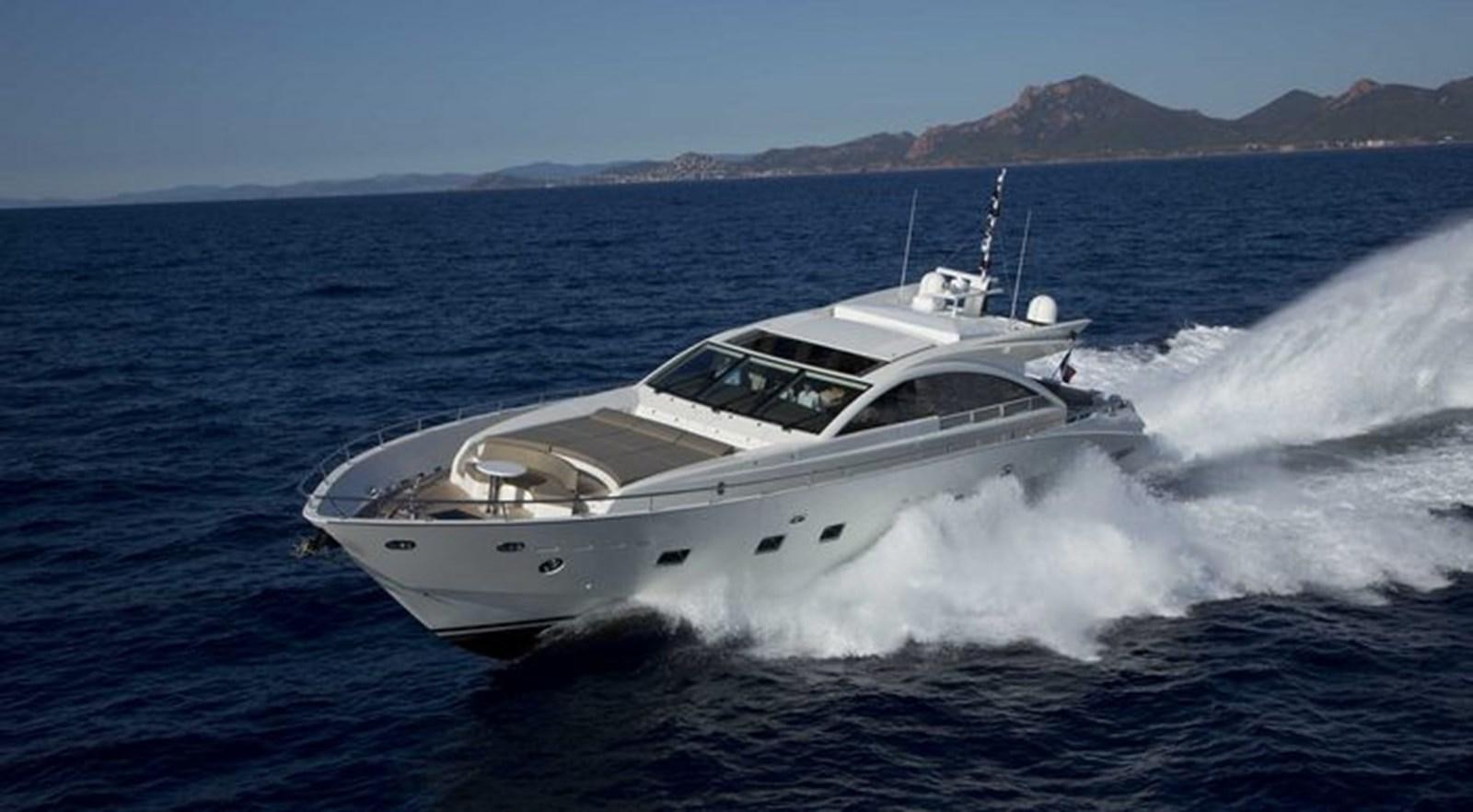 a white yacht on the water aboard NOE Yacht for Sale