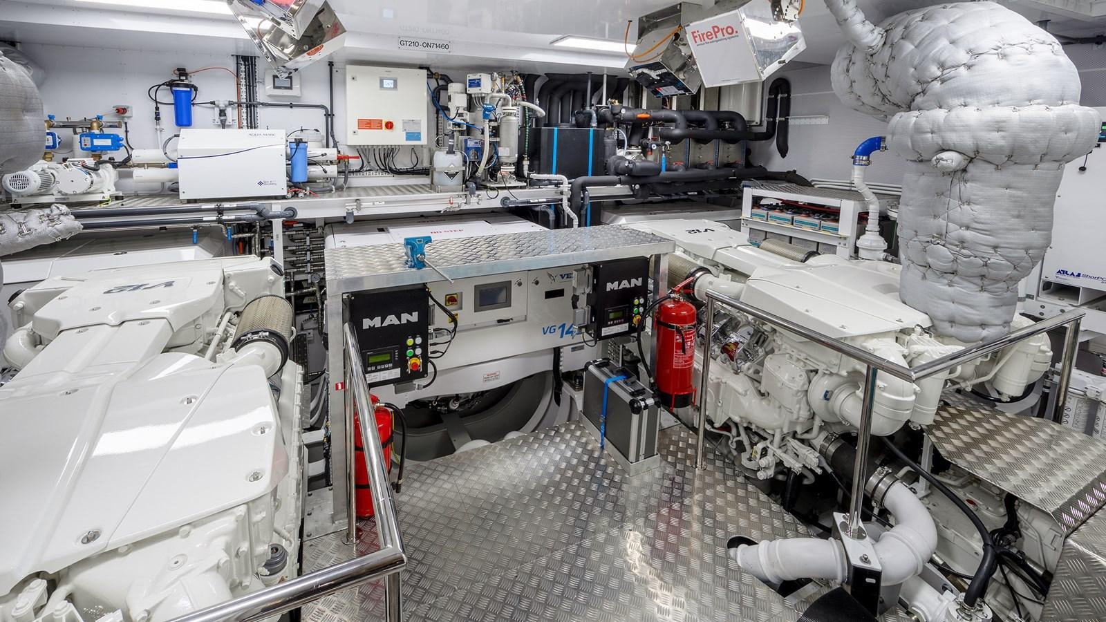 a room with machinery and equipment aboard BLONDIE Yacht for Sale