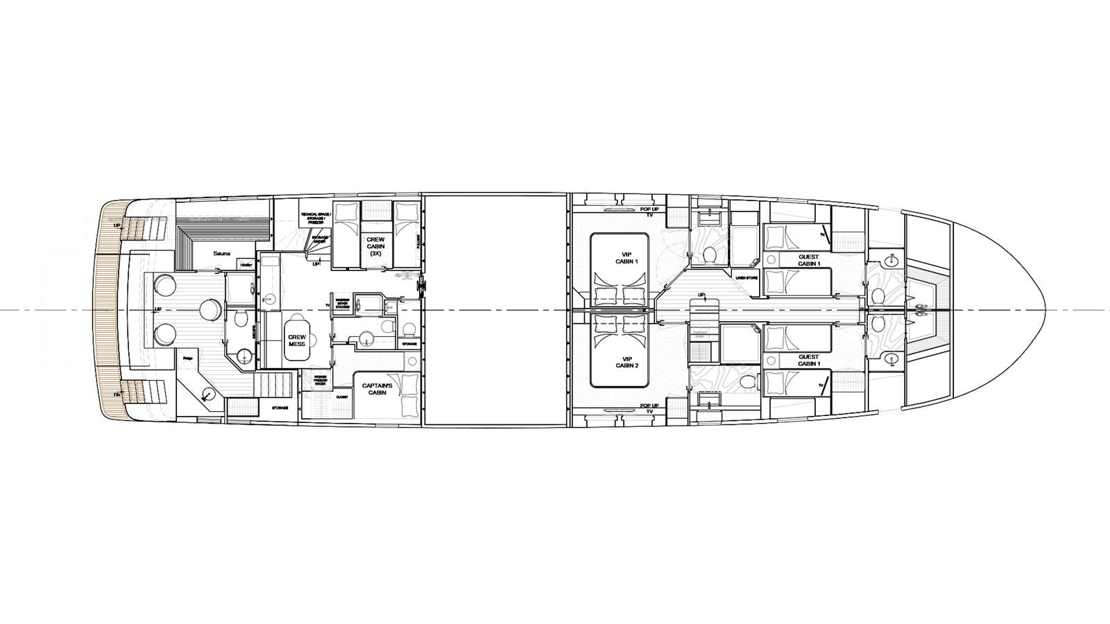 diagram, engineering drawing aboard BLONDIE Yacht for Sale