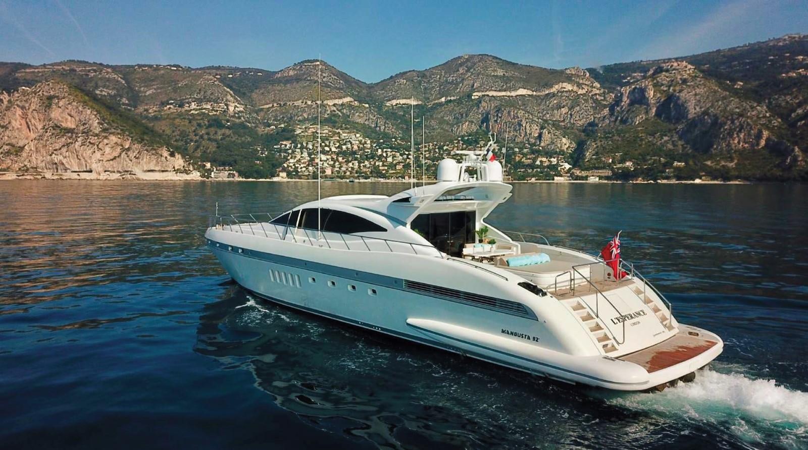 a boat on the water aboard L'ESPERANCE Yacht for Sale