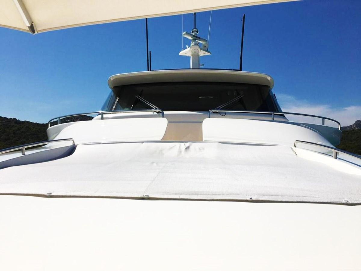 the front of a white car aboard PALGREMAT Yacht for Sale
