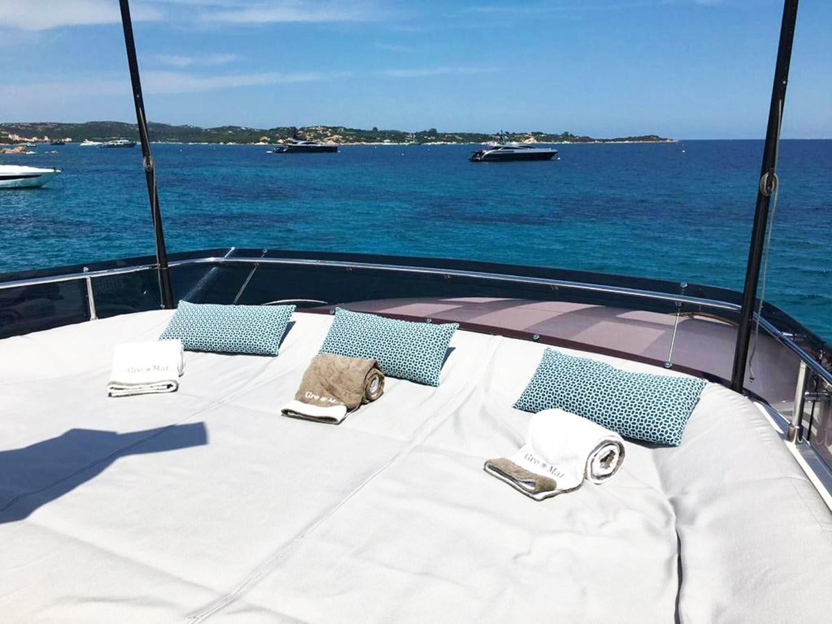 a bed on a boat aboard PALGREMAT Yacht for Sale