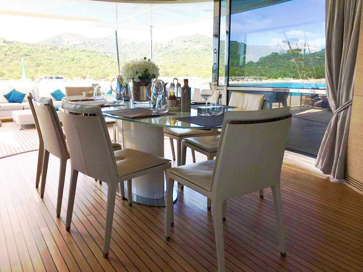 a table set for a meal aboard PALGREMAT Yacht for Sale