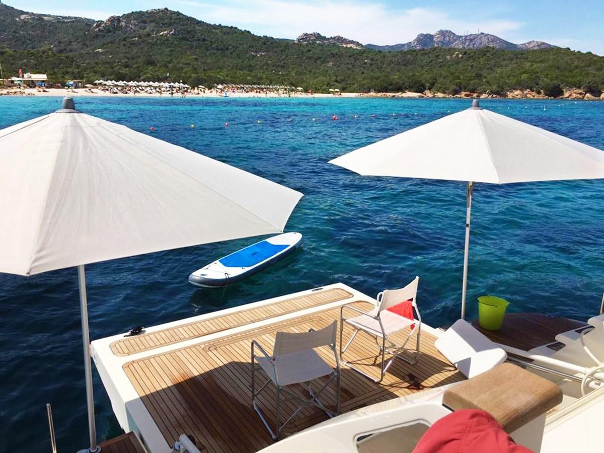 a group of umbrellas on a boat aboard PALGREMAT Yacht for Sale