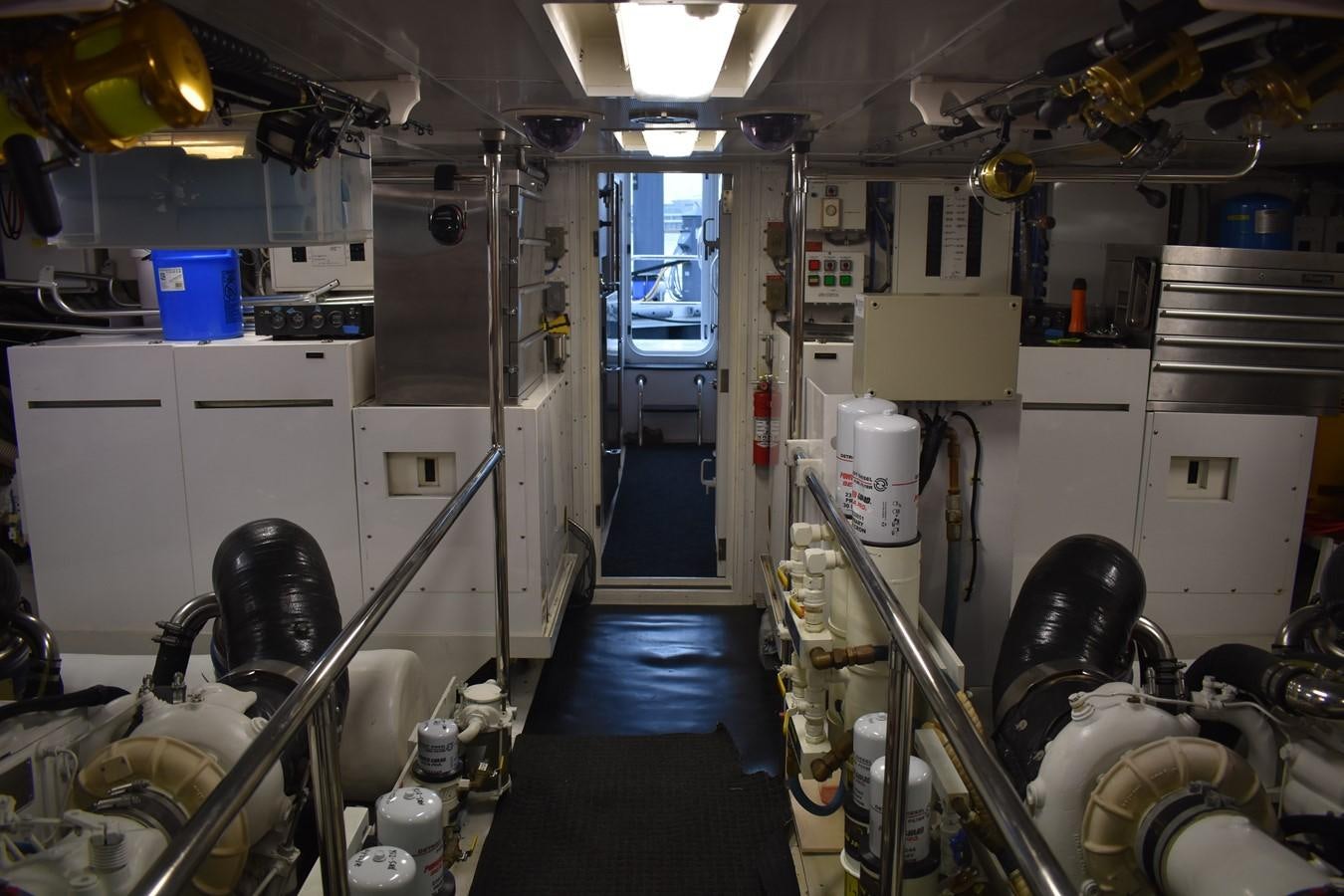 a room with equipment and equipment aboard 92' HATTERAS Yacht for Sale