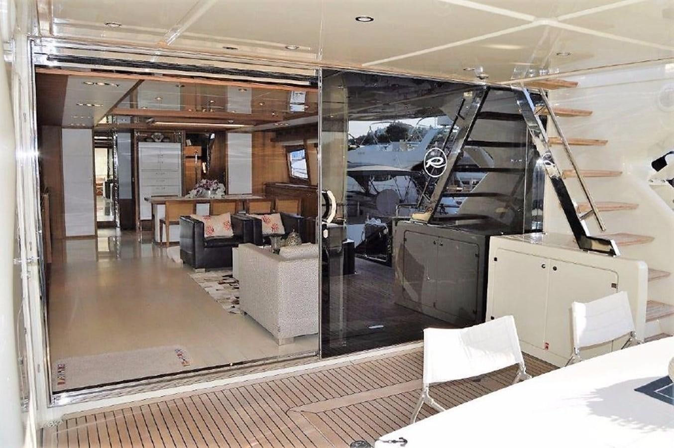 a large room with a large mirror aboard BLACK SWAN Yacht for Sale