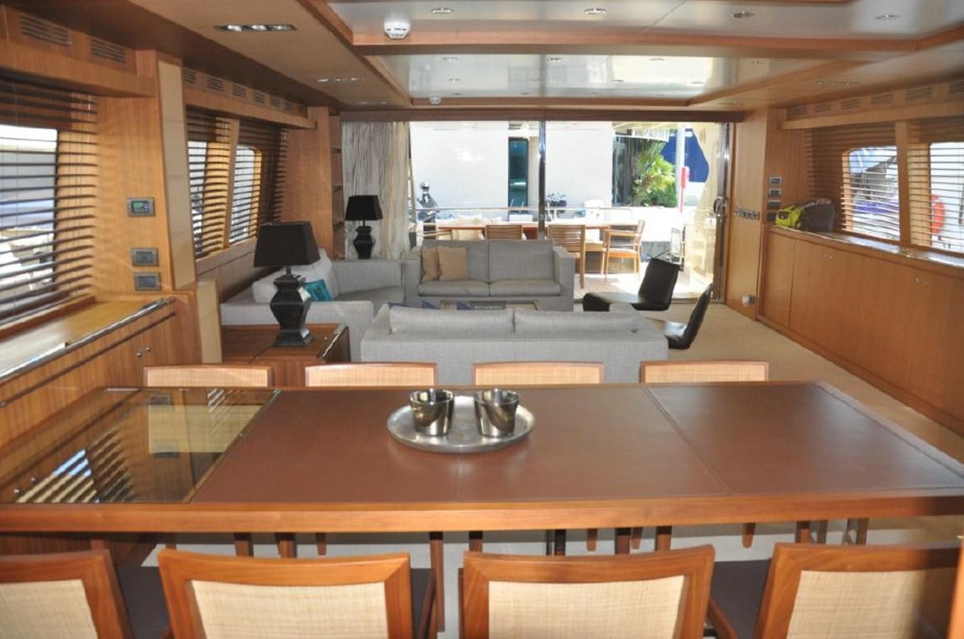 a room with a table and chairs aboard TAURUS Yacht for Sale