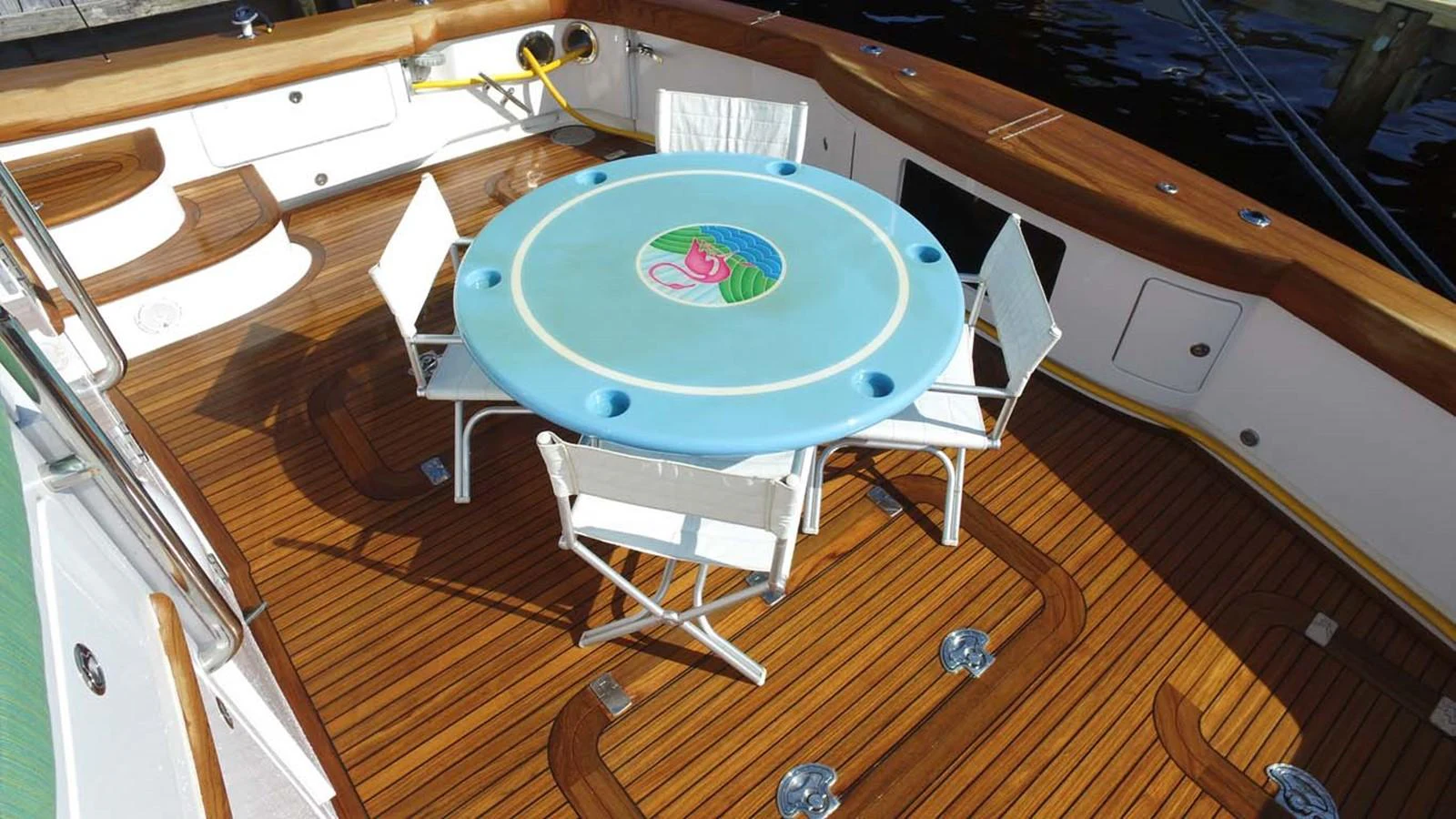 a pool table on a deck aboard SILKY Yacht for Sale
