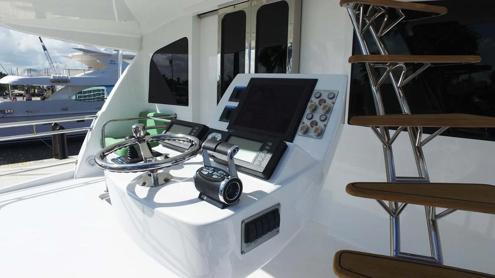a white table with a camera on it aboard SILKY Yacht for Sale