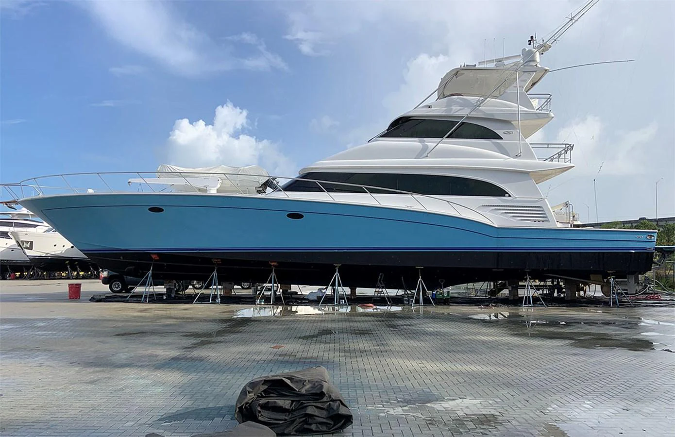 a boat parked on a beach aboard SILKY Yacht for Sale