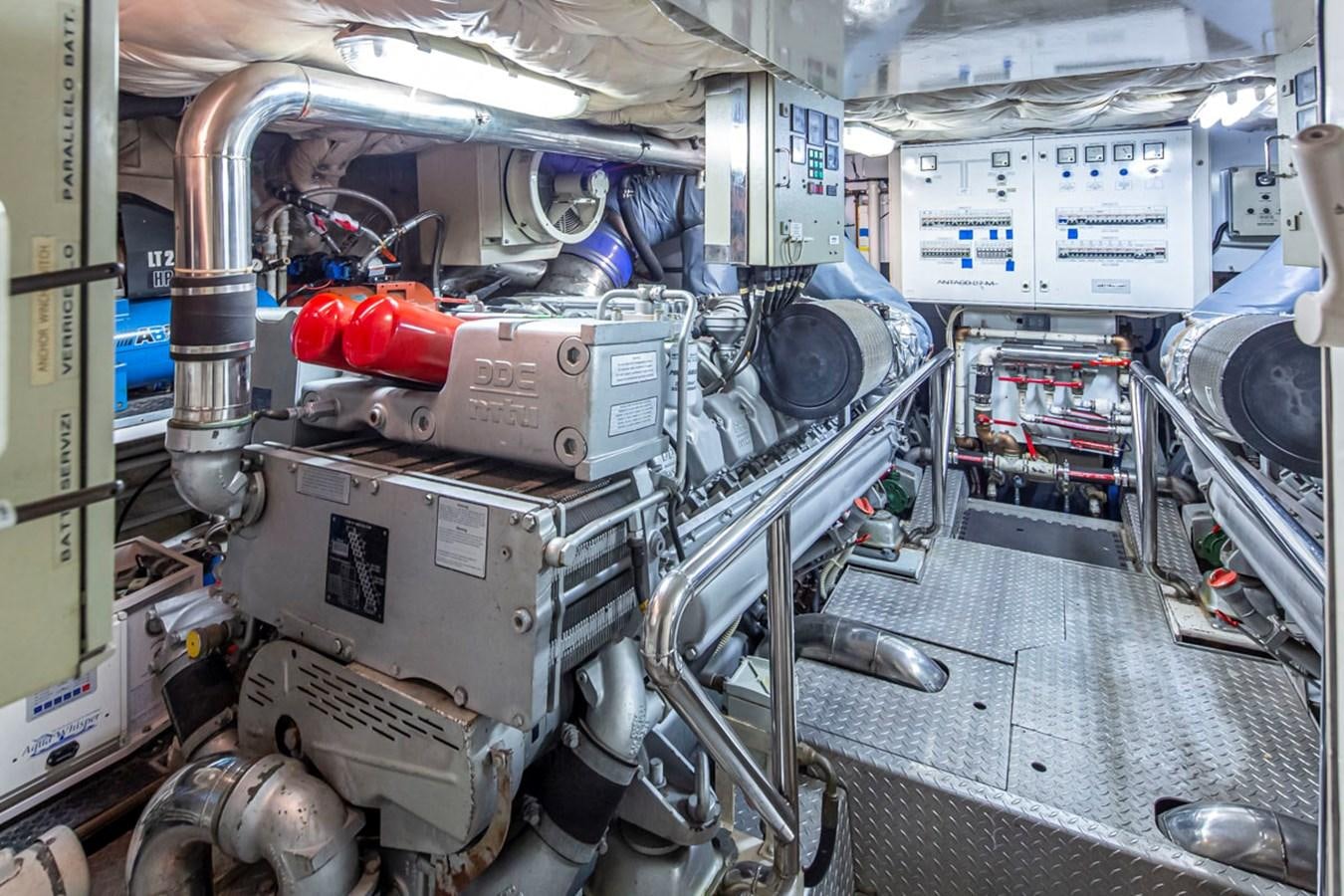 a large machine in a factory aboard WILD WAVES Yacht for Sale