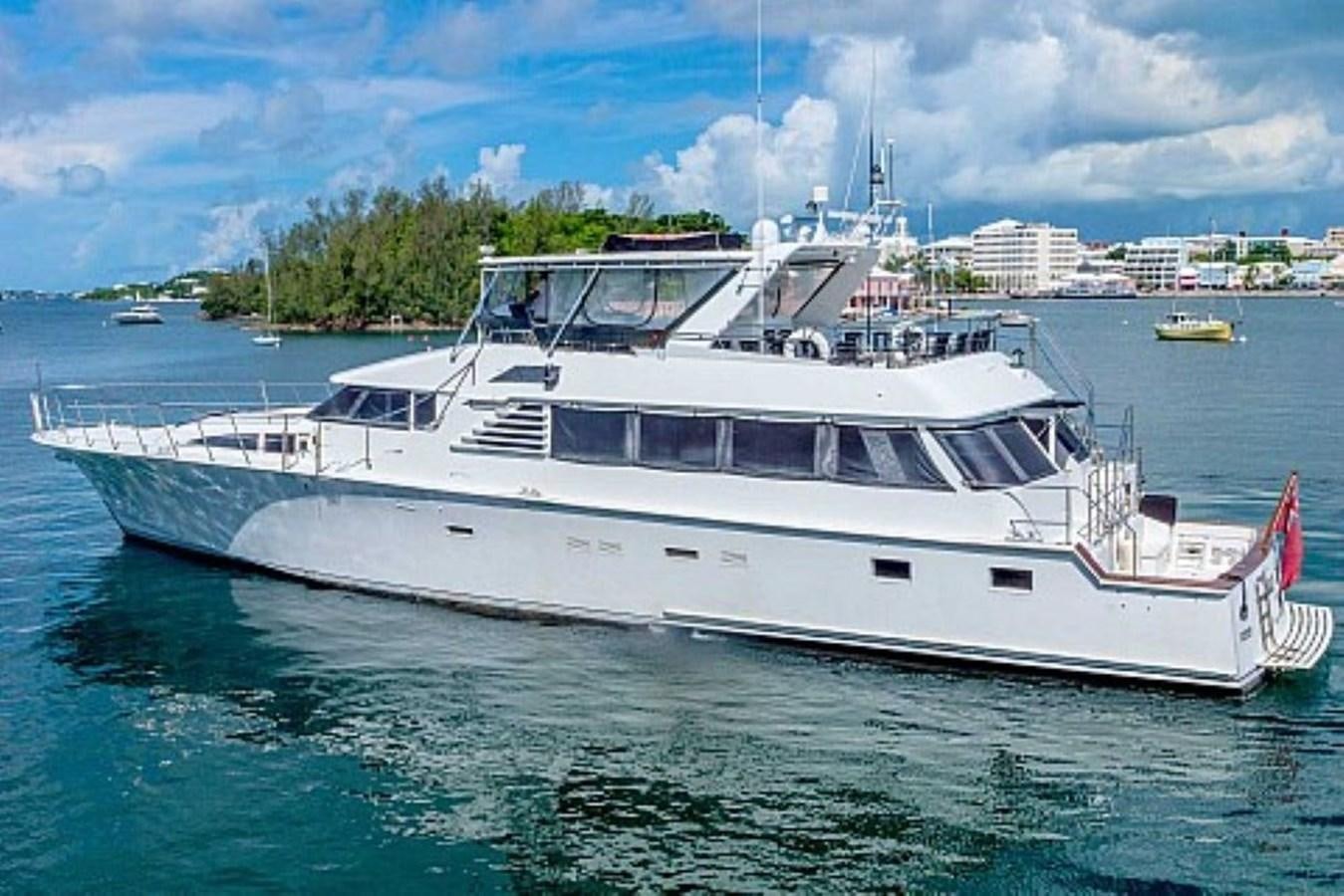 a white boat on the water aboard LADY CHARLOTTE Yacht for Sale