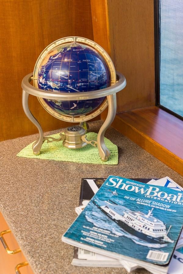 a trophy on a table aboard LADY CHARLOTTE Yacht for Sale